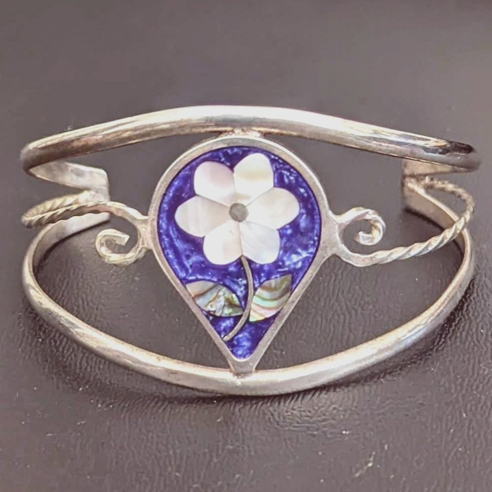 Silver & Abalone Cuff bracelet